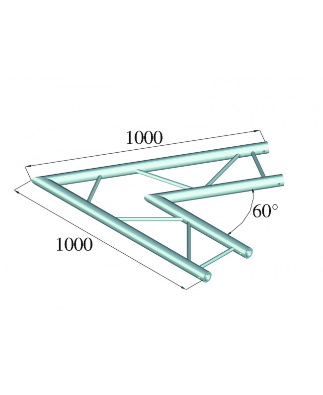 Alutruss BILOCK BQ2-SPAC20H 2-way Corner 60° bk