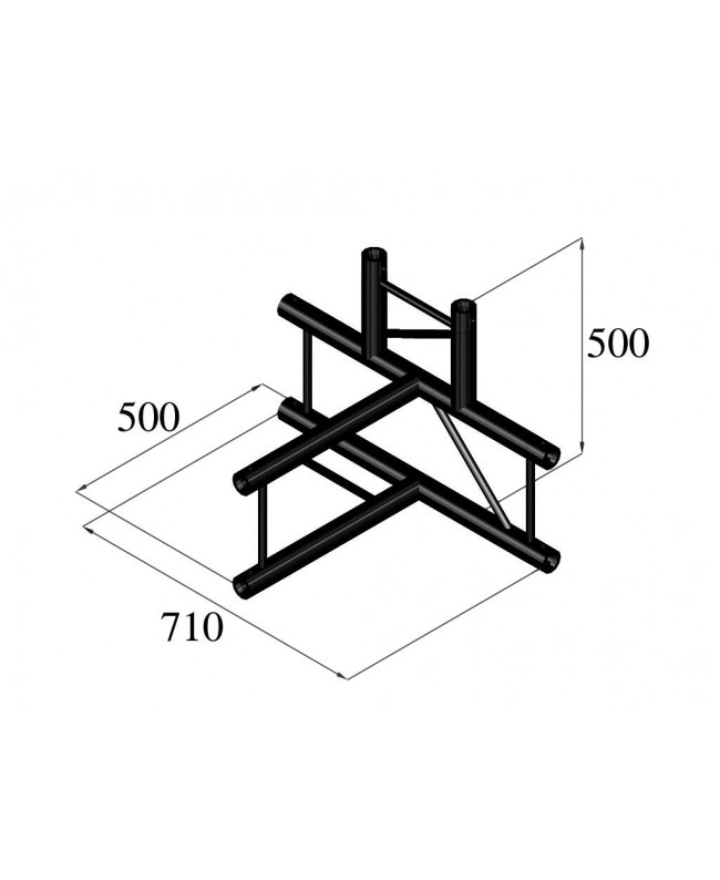 Alutruss BILOCK BQ2-SPAT42V 4-Weg T-Stück sw