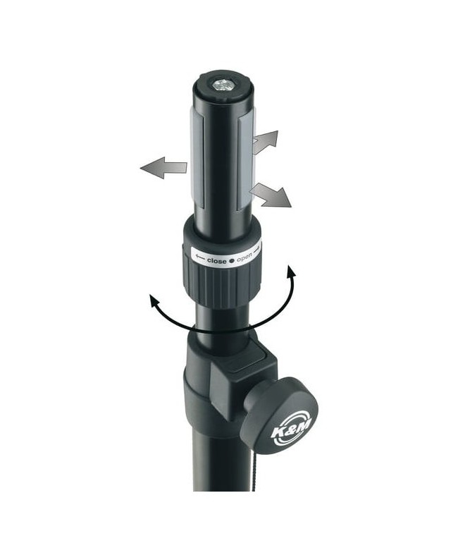 K&M 21366 Distance rod »Ring Lock« - black Speaker Supports