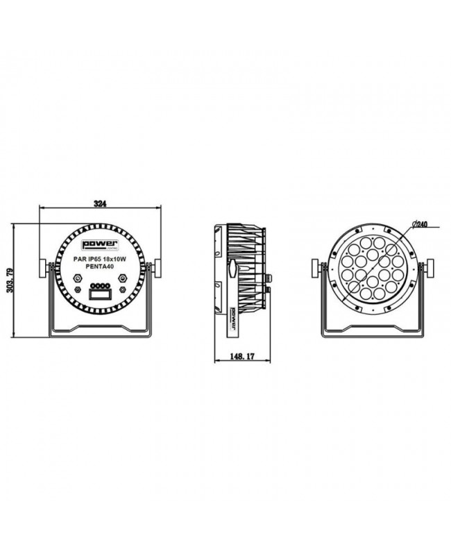 Power Lighting PAR SLIM 18x10 W IP65 PENTA40 PAR LED