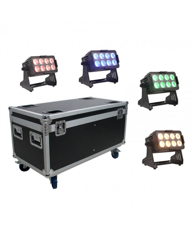 EGO Professional Battery powered IP65 Spotlight 8x10 set 4 + flight Battery Lights