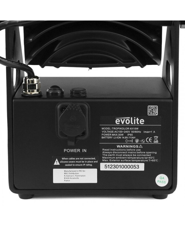 Evolite TROPIKOLOR 4X15W-FC Fari LED a batteria