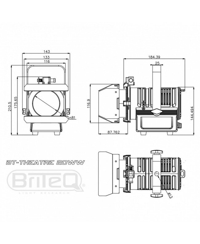 Briteq BT-THEATRE 20 W W (BLACK) Fari Fresnel